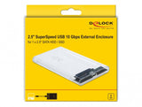 DeLOCK 42617 drevkabinet HDD/SSD kabinet Transparent 2.5"