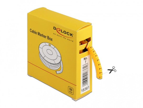 DeLOCK Kabelmarker Box Nr 7 gelb 500 Stück Gul 500 stk