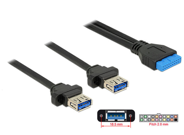 DeLOCK 85244 USB-kabel 0,8 m Sort