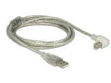 DeLOCK 2m, USB2.0-A/USB2.0-B USB-kabel USB A USB B 0,48 Gbit/sek. Sølv, Transparent