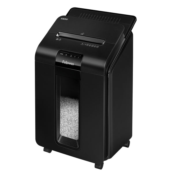 Fellowes AutoMax 100M papirmakulator Delvist makulering 22 cm Sort