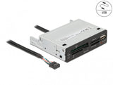DeLOCK 91708 kortlæser USB 2.0 Intern Sort, Grå