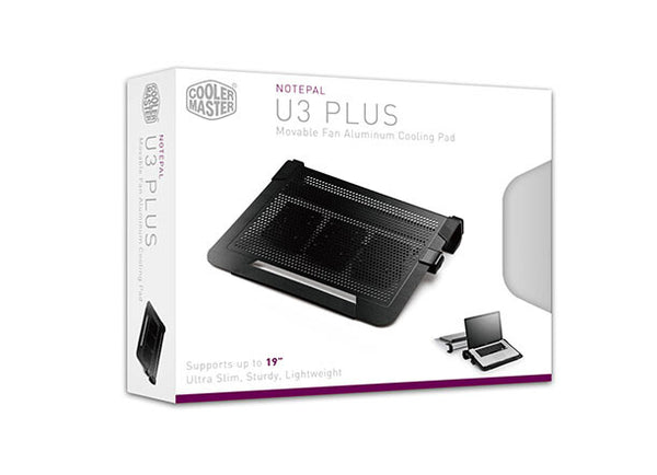 Cooler Master NotePal U3 Plus køling til laptop 48,3 cm (19") 1800 rpm Sort