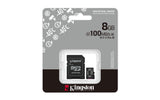 Kingston Technology 8GB microSDHC Industrial C10 A1 pSLC kort + SD-adapter