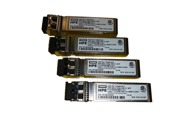 HPE MSA 16Gb Short Wave Fibre Channel SFP+ 4-pack Transceiver modul til netværksmodtager Fiberoptisk 16000 Mbit/s SFP+ 850 nm