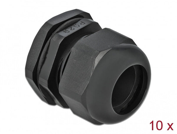 DeLOCK 60226 kabelforskruning Sort Plast 10 stk