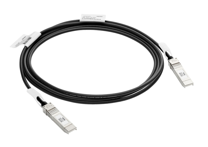 HPE Aruba Networking Networking Instant On 10G SFP+ to SFP+ 3m Direct Attach Copper Cable InfiniBand og fiberoptisk kabel SFP+ Sort, Sølv