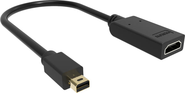 Vision TC-MDPHDMI/BL videokabel adapter Mini DisplayPort HDMI Type A (Standard) Sort