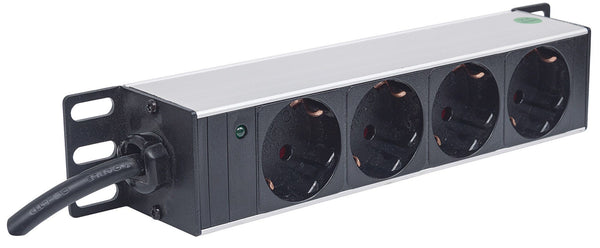 Intellinet 714020 strømforsyningsenhed (PDU) 4 AC stikkontakt(er) 1U Grå