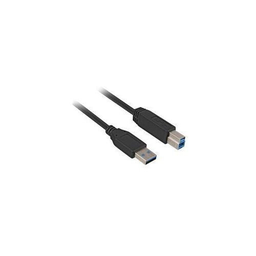Sharkoon 3m, USB3.0-A/USB3.0-B USB-kabel USB 3.2 Gen 1 (3.1 Gen 1) USB A USB B 5 Gbit/sek. Sort
