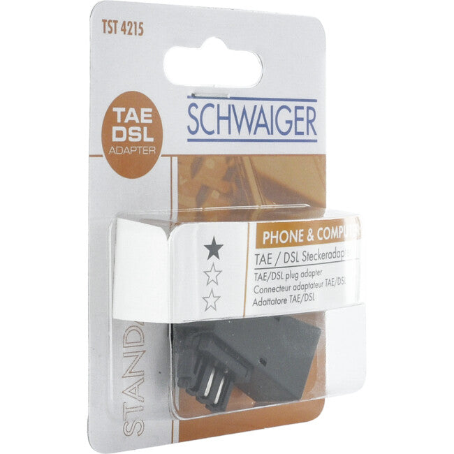 Schwaiger TST4215533 kabel kønsskifter TAE-F RJ-45 Sort