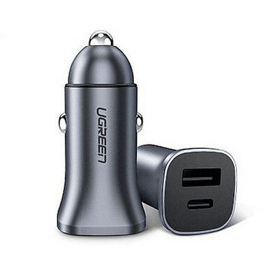 Ugreen 30780 oplader til mobil enhed Universel Sort Cigartænder Hurtig opladning Automatisk