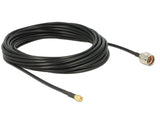 DeLOCK 89466 koaxial kabel RG-58 10 m N plug SMA plug Sort