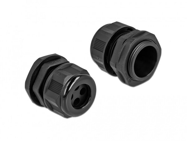 DeLOCK 60381 kabelforskruning Sort Plast 2 stk