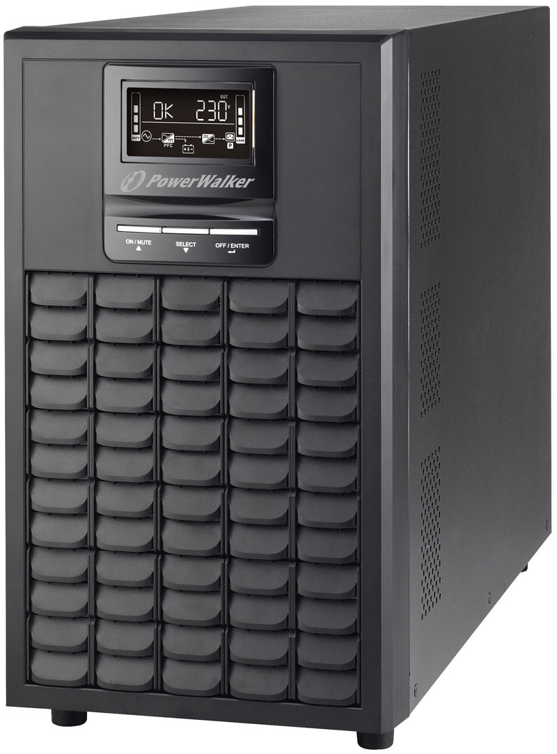 PowerWalker VFI 3000 CG PF1 UPS-enhed Dobbeltkonvertering (online) 3 kVA 3000 W 9 AC stikkontakt(er)
