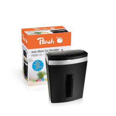 Peach PS600-10 papirmakulator Mikromakulering 63 dB Sort, Sølv
