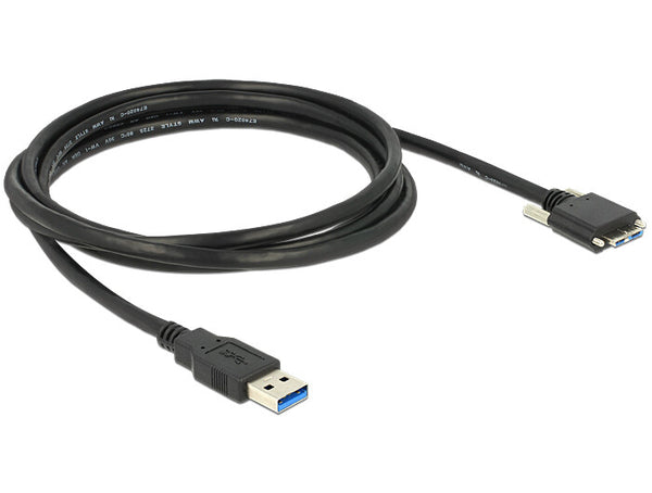 DeLOCK 2m USB 3.0 USB-kabel USB 3.2 Gen 1 (3.1 Gen 1) USB A Micro-USB B 5 Gbit/sek. Sort