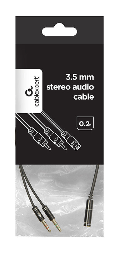 Gembird !Adapter audio stereo 3.5mm mini Jack/4PIN/ lydkabel 0,2 m 2 x 3.5mm Sort