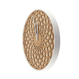 NeXtime 3149BE Væg- og bordur Kvartsur Cirkel Beige, Hvid