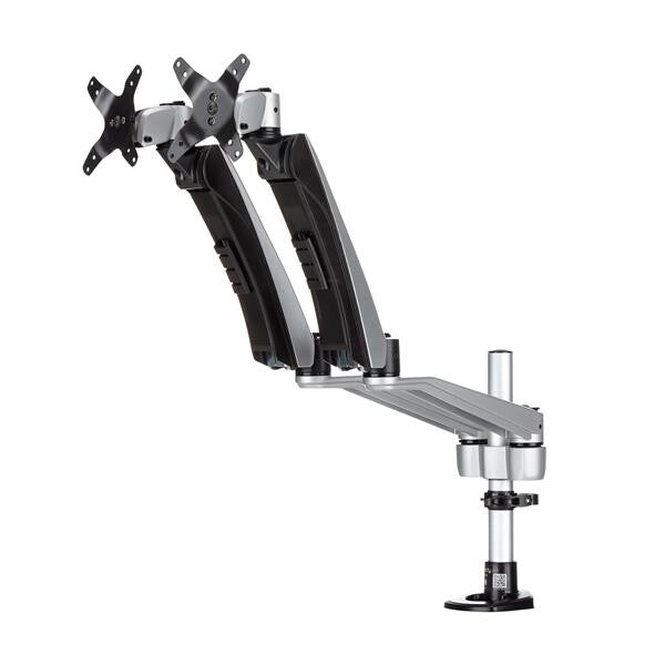 StarTech.com ARMDUAL30 skærmbeslag og -stativer 76,2 cm (30") Skrivebord Sort, Sølv