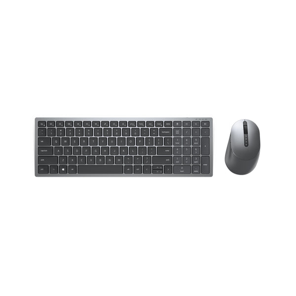 DELL KM7120W tastatur Mus inkluderet Kontor RF trådløs + Bluetooth QWERTY Russisk Grå, Titanium