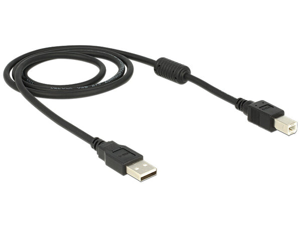 DeLOCK 83566 USB-kabel USB 2.0 1 m USB A USB B 0,48 Gbit/sek. Sort