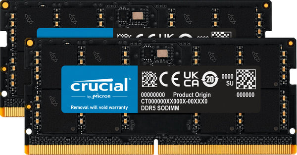 Crucial CT2K32G48C40S5 hukommelsesmodul 64 GB 2 x 32 GB DDR5 262-pin SO-DIMM