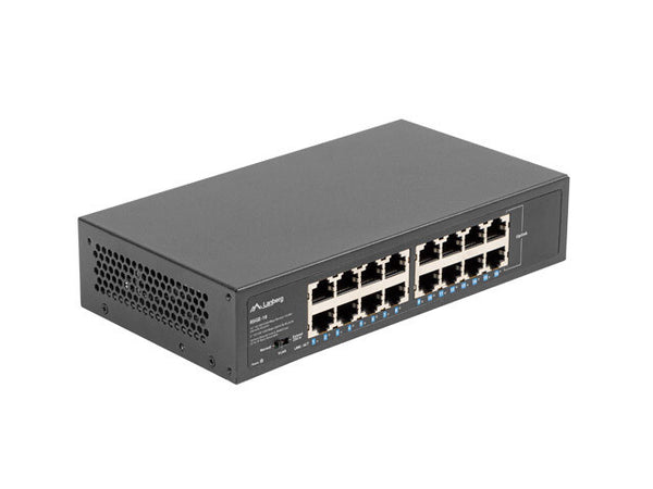 Lanberg RSGE-16 netværksswitch Ikke administreret Gigabit Ethernet (10/100/1000) 1U Sort