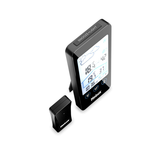 Mebus 11908 digital vejrstation Sort Batteri