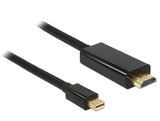 DeLOCK 83698 videokabel adapter 1 m Mini DisplayPort HDMI Sort