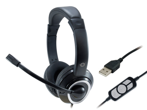 Conceptronic POLONA Headset Ledningsført Opkald/musik USB Type-A Sort