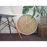 NeXtime 3149BE Væg- og bordur Kvartsur Cirkel Beige, Hvid