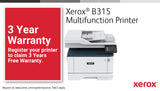Xerox B315, A4, 40 ppm trådløs dupleks kopi/print/scan/fax PS3 PCL5e/6, 2 magasiner, i alt 350 ark