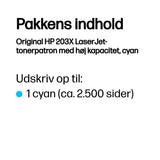 HP Original 203X LaserJet-tonerpatron med høj kapacitet, cyan