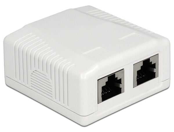 DeLOCK 86197 stikkontakt 2 x RJ-45 Hvid