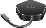 D-Link DUB-M420 dockingstation Ledningsført Thunderbolt 3 Aluminium, Sort