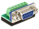 DeLOCK 65498 kabel kønsskifter Sub-D 9p 6p Sort, Blå, Grøn, Sølv