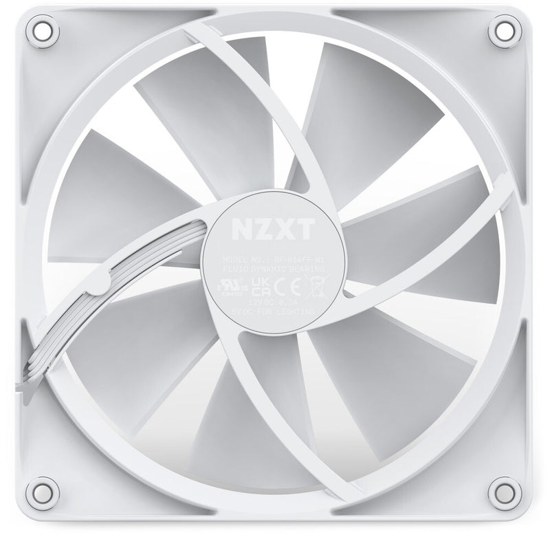 NZXT F140 RGB Computerkabinet Ventilator 14 cm Hvid 1 stk