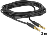 DeLOCK 3.5mm - 3.5mm, 3m lydkabel Sort