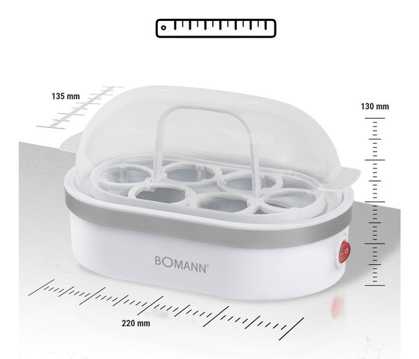 Bomann EK 5022 CB 6 æg 400 W Sølv, Transparent, Hvid