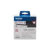 Brother DK-22251 etiketbånd Sort og rød på hvidt
