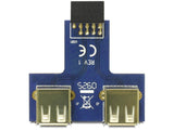 DeLOCK 9-pin 2.54 mm/2 x USB 2.0 1 x 9-pin 2.54 mm 2 x USB 2.0-A Sort, Blå, Sølv