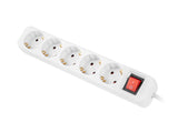 Lanberg PS1-05F-0300-W stikdåse 3 m 5 AC stikkontakt(er) Indendørs Hvid