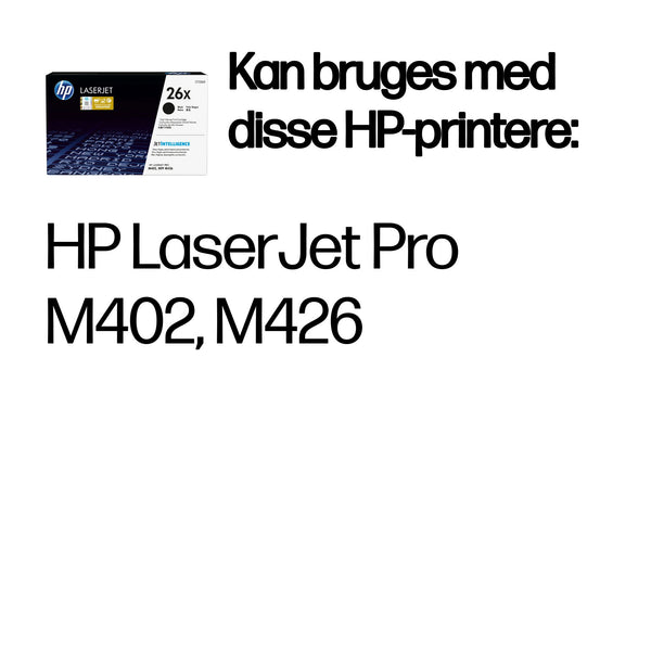 HP Original 26X LaserJet-tonerpatron med høj kapacitet, sort