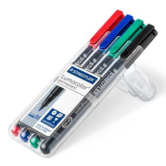 Staedtler Lumocolor 317 WP4 speedmarker Sort, Blå, Grøn, Rød 4 stk