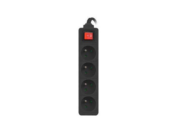 Lanberg PS1-04E-0150-BK stikdåse 1,5 m 4 AC stikkontakt(er) Indendørs Sort