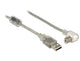 DeLOCK 84811 USB-kabel USB 2.0 0,5 m USB A USB B 0,48 Gbit/sek. Sølv, Transparent