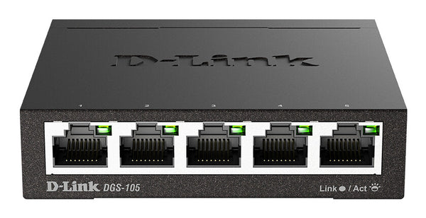 D-Link DGS-105 Ikke administreret L2 Gigabit Ethernet (10/100/1000) Sort