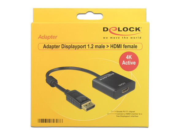 DeLOCK 62607 videokabel adapter 0,2 m DisplayPort HDMI Type A (Standard) Sort