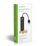 Nedis UHUBU2420BK interface hub USB 2.0 480 Mbit/s Sort